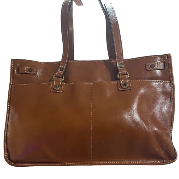 Patricia Nash Leather Tooled Vegan Tan Olivenza Tote Vintage - - Picture 2 of 5